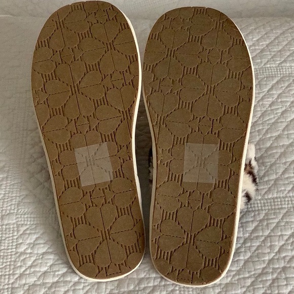 Kate Spade Slippers Size 6 Lacey Suede Bow Classic Cream Leopard Cozy Fur NWT - Picture 5 of 7